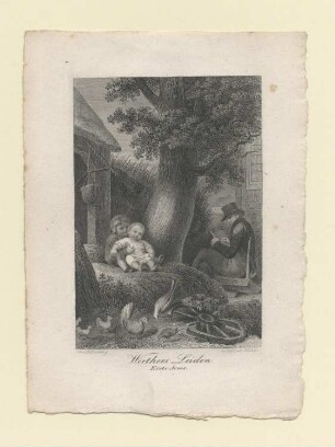 "Werthers Leiden. Erste Scene." Werther zeichnet die Kinder