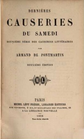 Derrières causeries du Samedi