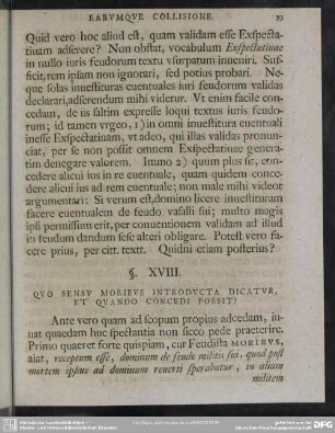 §. XVIII. Quo Sensu Moribus Introducta Dicatur, Et Quando Concedi Possit?