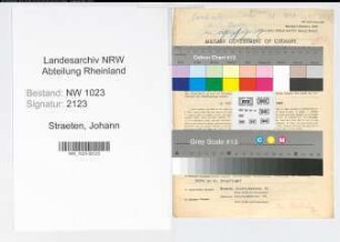 Entnazifizierung Johann Straeten , geb. 23.11.1886 (Viehhaendler)