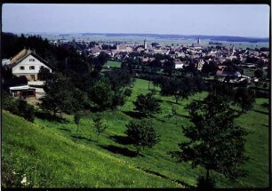 Mindelheim: Gesamtansicht von der Höhe bei der Mindelburg auf Mindelheim