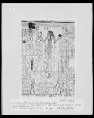 Mythologischer Text und die Himmelsgöttin