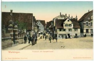Waiblingen. Postplatz mit Langestraße