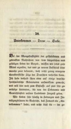 78. Unterkommen - Treue - Seele