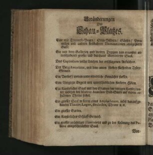 Veränderungen Des Schau-Platzes.