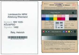 Entnazifizierung Heinrich Reiy , geb. 02.05.1901 (Arbeiter)