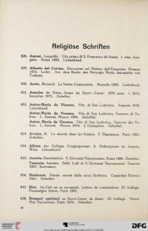 Religiöse Schriften (Nr. 828-963)