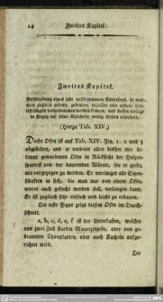 Zweites Kapitel. Beschreibung eines sehr vollkommenen Sparofens, in welchem zugleich gekocht, gebraten, destillirt oder andere Verrichtungen vorgenommen werden können, und dessen Anlage in Bezug auf seine Vortheile wenig Kosten erfordert