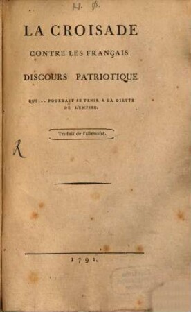 La Croisade contre les français