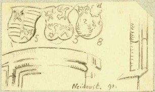 Neidenstein Wappen über Eingang Treppenturm mit der Jahreszahl 1538