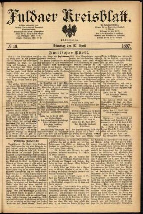Ausgabe vom Dienstag, den 27. April 1897.