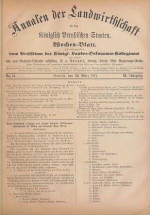 No. 12. Berlin, den 22. März 1871. XI. Jahrgang.