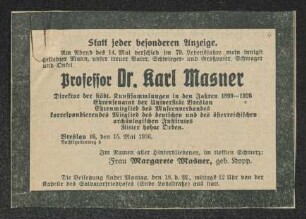 Brief von Margarete Masner an Gerhart Hauptmann