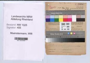 Entnazifizierung Willi Muenstermann , geb. 12.04.1903 (Kaufmann)