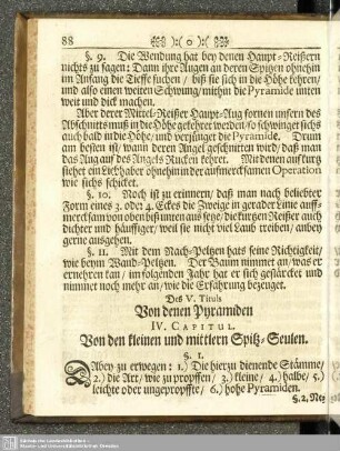 Cap. IV. Von den kleinen und mittlern Spitz-Seulen