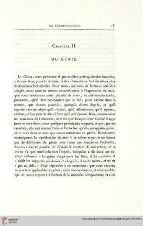 Chapitre II. Du génie
