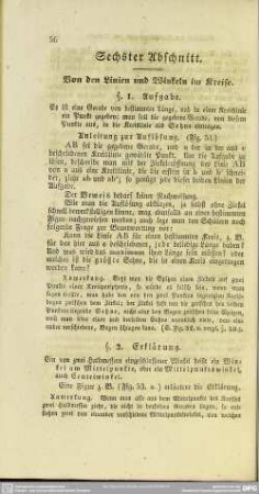 Sechster Abschnitt. Von den Linien und Winkeln im Kreise