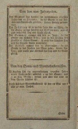Von den vier Jahrszeiten.