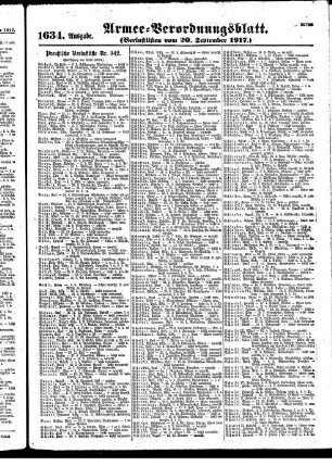 1634. Ausgabe. Donnerstag, 20. September 1917