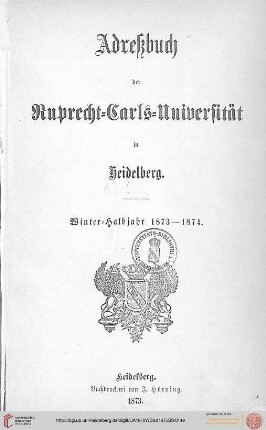 Wintersemester 1873/1874