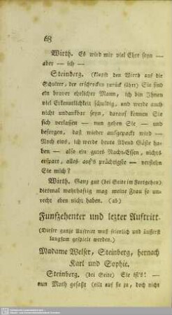 Funfzehenter und lezter Auftritt