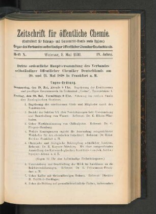 Heft X. Weimar, 8. Mai 1898.
