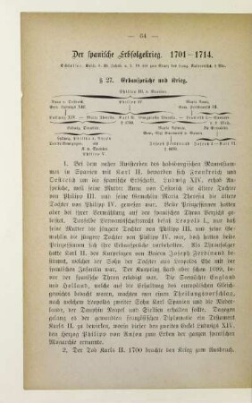 Der spanische Erbfolgekrieg. 1701-1714