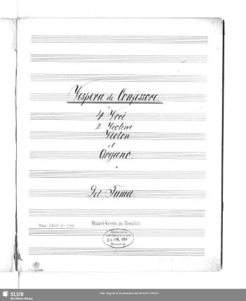 Vespers - Mus.2968-D-508 : V (4), Coro, orch; VogT