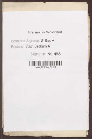 Quittungen der Beckumer Kirchenprovisoren