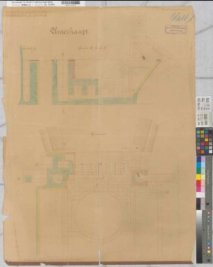 Henrichenburg (Castrop-Rauxel) Schachtschleuse (Schiffshebewerk) Unterhaupt Grundriß, Schnitt (1896) 1 : 50 97 x 72 Reproduktion Wasser- und Schiffahrtsdirektion Münster