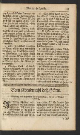 Vom Abendmahl deß Herrn.