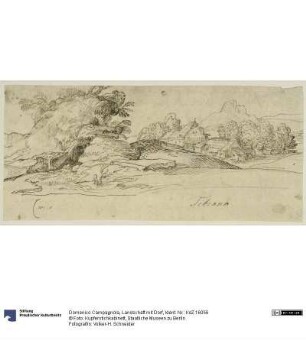Landschaft mit Dorf