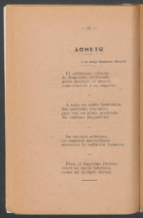 Soneto : A mi amigo Humberto Sbértoli