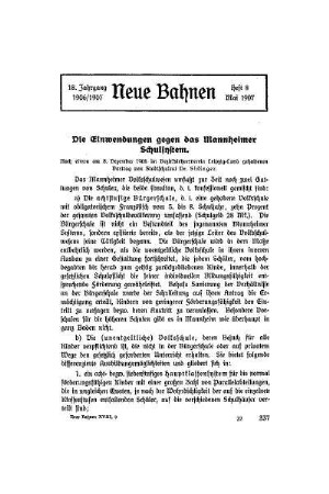 Einwendungen gegen das Mannheimer Schulsystem