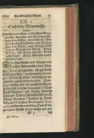XXI. 1. Sächsische Albertinische Linie.