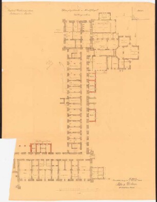 Evangelisches Diakonissenkrankenhaus Bethanien, Berlin-Kreuzberg Nordflügel des Hauptgebäudes. Umbau: Grundriss KG 1:120