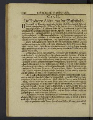 Cap. II. De Hydrope Ascite