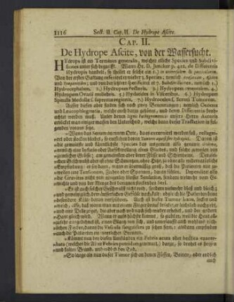 Cap. II. De Hydrope Ascite