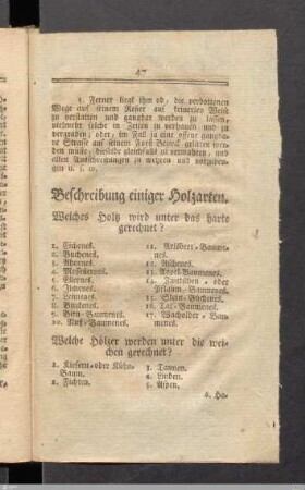 Beschreibung einiger Holzarten.