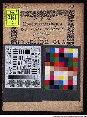 Conclusiones aliquot de violatione pacis publicae