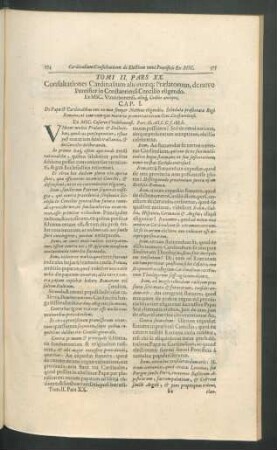 Tomi II. Pars XX. Consultationes Cardinalium aliorumque Praelatorum, denovo Pontifice in Constatiensi Concilio eligendo.