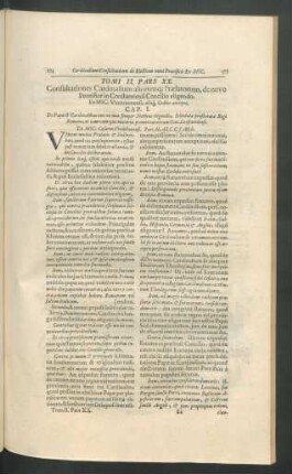 Tomi II. Pars XX. Consultationes Cardinalium aliorumque Praelatorum, denovo Pontifice in Constatiensi Concilio eligendo.