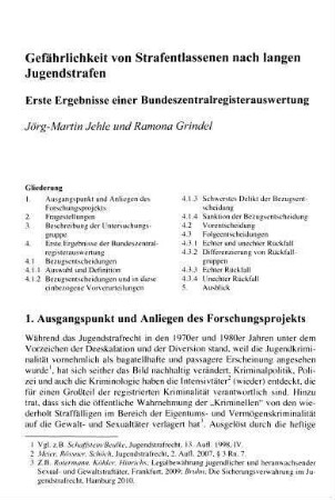 122-139, Gefährlichkeit von Strafentlassenen nach langen Jugendstrafen