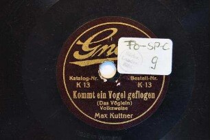 Kommt ein Vogel geflogen : (Das Vöglein) Volksweise