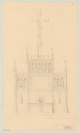 Altar Monatskonkurrenz Mai 1843: Aufriss Vorderansicht