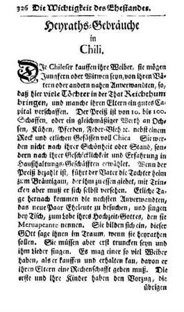 Heyraths-Gebräuche in Chili.