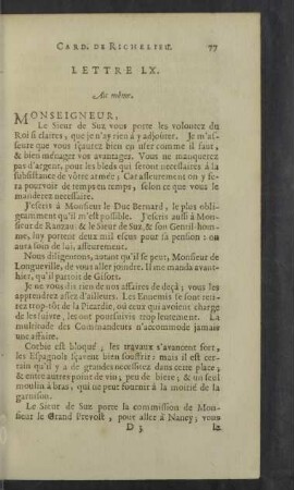 Lettre LX. - LXIX.