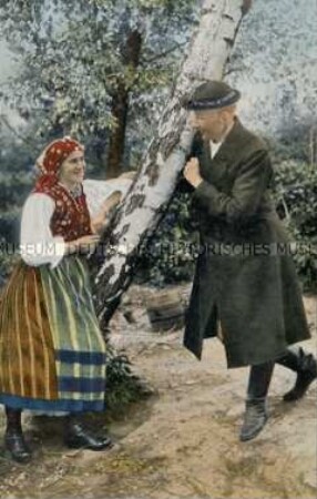 Junges Paar in polnischer Volkstracht