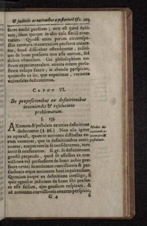 Caput VI. De propositionibus ex definitionibus inveniendis & resolutione problematum.