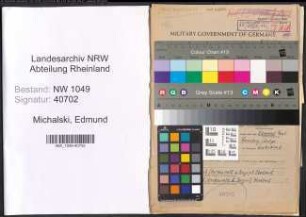 Entnazifizierung Edmund Michalski , geb. 04.09.1897 (Bueroangestellter)
